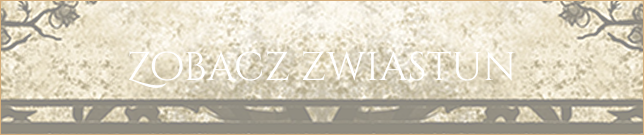 Banner with ornate gold background and the Polish text 'ZOBACZ ZWIASTUN' inviting viewers to watch the trailer.